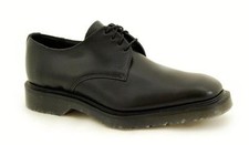 Solovair Nps Chaussures Fabriqué En Angleterre 4 Œil Carré Bas Orteil Noir