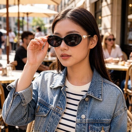 Chanel pearl sunglasses black - pearl,