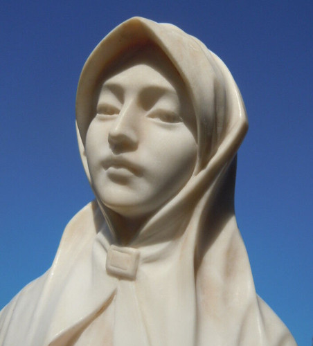 Sculpture marbre buste - , vierge