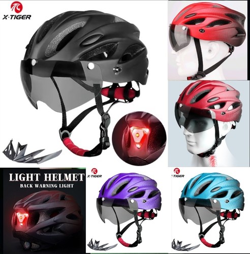 Casque vélo visière - vélo, lumière