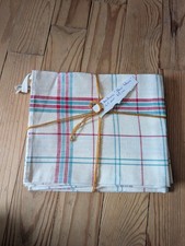 3 torchons anciens toile métis qualité  fleur bleue 61 x 75cm, neuf rouge / vert