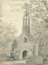 Bretagne- Cloche de Chapelle de Loc Amand -  Dessin original ancien