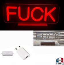 Panneau enseigne lumineuse Neon led à poser FUCK deco