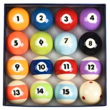 Boules Billard Ensemble, 2-1/4" Règlement Dimension Complet 16 Boules Billard