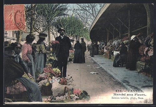 Cpa cannes marché aux fleurs - cannes,,