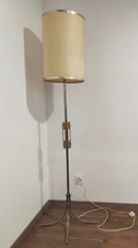 Lampadaire en métal chrome et laiton 1970
