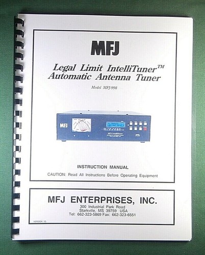 Mfj 998 auto antenna tuner - mfj,