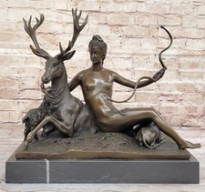 Artistique Marvel : Signée Jacquiet Bronze Sculpture - Diana The Huntress Statue