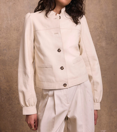 Chemise cuir crème - en,