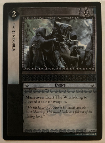 Lotr tcg stricken dumb 2r80 - tcg,