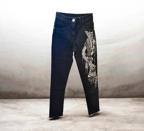 Balmain jean noir brodé - –,
