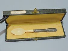 -ANCIENNE CUILLERE A BOUILLIE MANCHE ARGENT Fourré Poinçon MINERVE Monogrammé  D