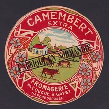 Ancienne étiquette Fromage France   BN172513  Camembert  Normandie Vache