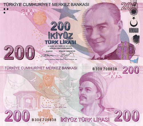 Turquie 200 livres - turquie,,