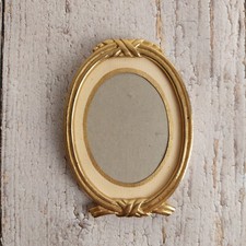 Cadre de photo vintage ovale mural en métal doré & sans verre désign avec nœuds