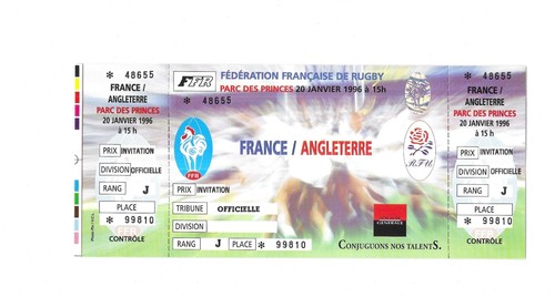 Rare ticket billet rugby - /,