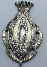 TRÈS RARE MÉDAILLE RELIGIEUSE ANCIENNE - 1908 - REINE DU SAINT ROSAIRE !