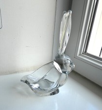 Ancien vide poche cendrier Lapin Lièvre Cristal Animal Petite Coupe.