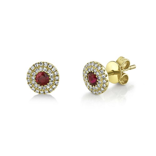 Rubis rouge boucles oreilles - boucles,