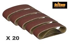 Triton Lot de 20 bandes abrasives - 76 x 533 mm - Pour ponceuse - Grain assortis