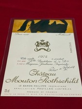 Etiquette vin Mouton Rothschild 1974 Bordeaux Pauillac spécimen - Voir ma liste