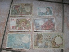 FRANCE LOT DE 6  BILLETS ANCIENS FRANCS  (C1034)