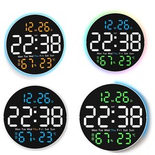 Horloge murale LED conviviale avec affichage de la température et accès à dis