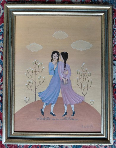 Huile sur panneau encadree - sur,