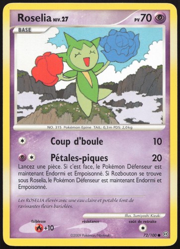 Carte pokémon roselia 100 - carte,