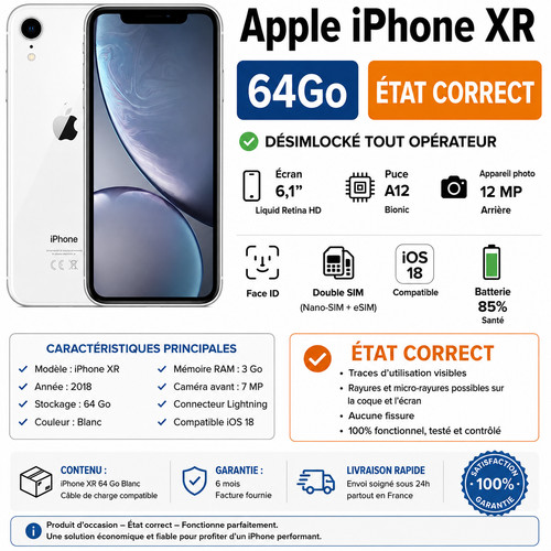 Etat correct apple iphone - -,