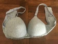 SOUTIEN GORGE 85C "ALLAITEMENT" GRIS Doux avec Dentelles + Ouverture 2 pressions