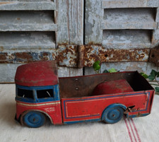 ANCIEN JOUET CAMION JOUSTRA EN TOLE PREMIERE PERIODE  A CLE JOUET ENFANT