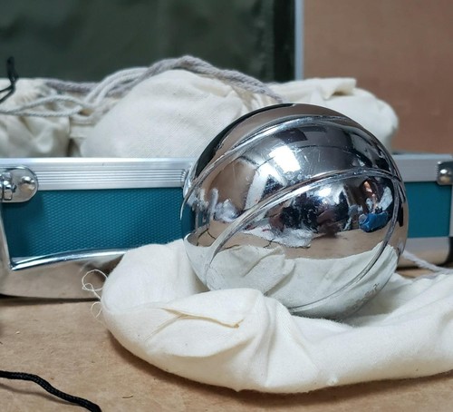 Vintage chrome petanque boules - chrome,