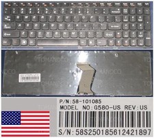 Clavier Qwerty US DOMESTIQUE LENOVO Ideapad Z580 V580 G580 58-101085 Noir