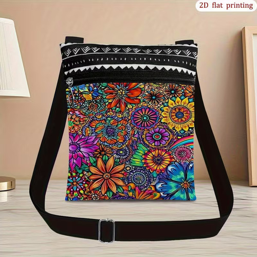 Sac bandoulière motif floral - bandoulière,