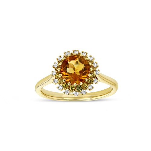 Citrine jaune saphir diamant - saphir,