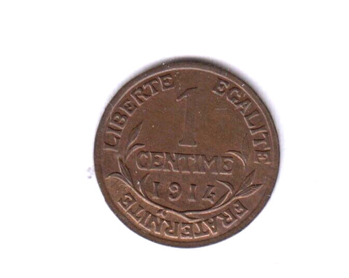 France centime 1914 near - 1,