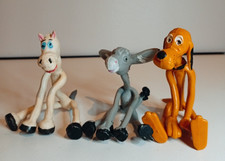 BRABO PERE DODU Lot de trois figurines flexibles chien âne cheval bendable bendy