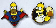 2 pin's THE SIMPSON émission télévision costume Superman + bière Duff