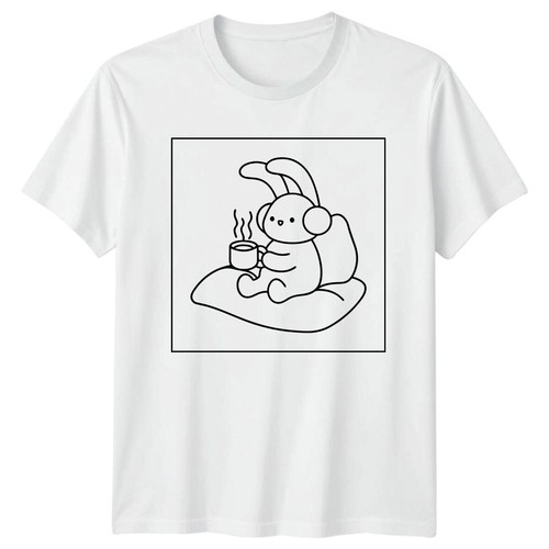 Lapin avec tasse café - lapin,