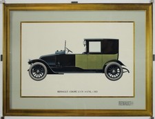Renault - Coupé 12 CV / 4 Cyl. 1921 Circa 1980 Affiche Originale Automobile Pub