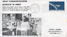 RELAY 1 satellite launch day Cape Canaveral SARZIN Dec 14, 1962 RARE Space cover