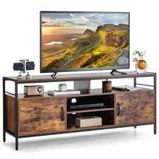 Meuble TV 65" 147 cm Salon 2 Placards et 4 Compartiments Trou Gestion de Câble