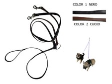 Laisse Avec Attache En Cuir 1 CM 2X50CM X 2 Chiens Jusqu'à 12 KG Type Bulldog