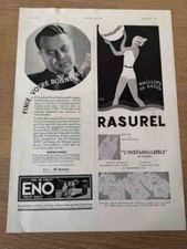 Publicité de 1934 Sel de fruit ENO + Maillots de bain RASUREL + Londres - 2141