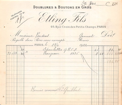 1921 boutons gros etling - 1921,