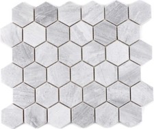 Mosaïque carreau céramique hexagone travertin optic pâle 11G-0202_f | 10 plaques