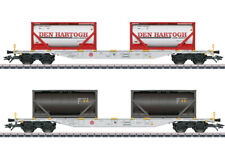 Marklin Art. 47137 Nl Set 2 Wagons Sgns Inserts À Bogies Avec Container Citerne