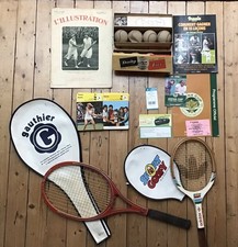 TENNIS : 150 Fiches + Livres +  Balles Blanches + Noah 20 ans après + Raquettes