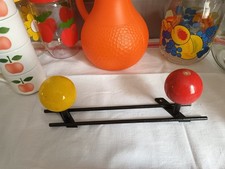 ANCIEN PORTE MANTEAU / PATERE  2 BOULES BOIS PEINT AMBIANCE VINTAGE DECORATION